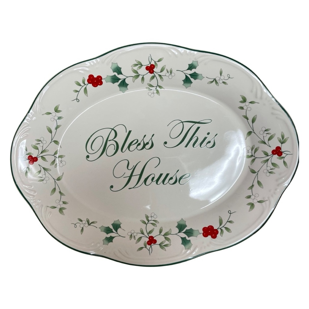 Bless This House Pfaltzgraff Winterberry Decor Ceramic Plate